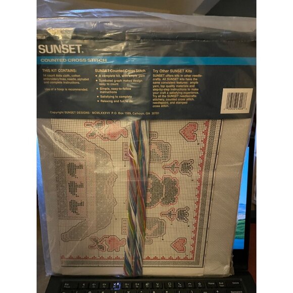 Cross Stitch Kit Sunset Sweater Birth Announcement 8x10 Polly Carbonari Counted - Picture 7 of 11